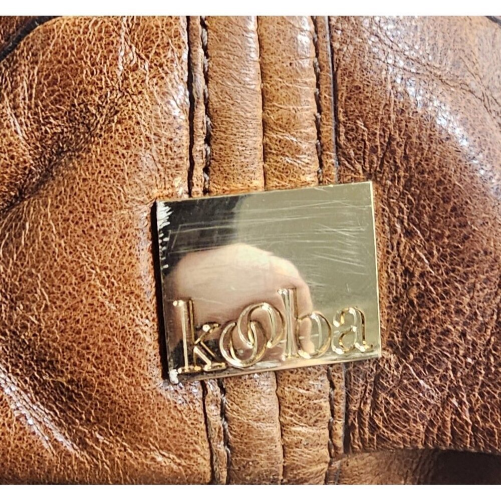 Kooba Leather Hadley Satchel Brown Shoulder Bag Crossbody Y2K Excellent - Picture 11 of 11